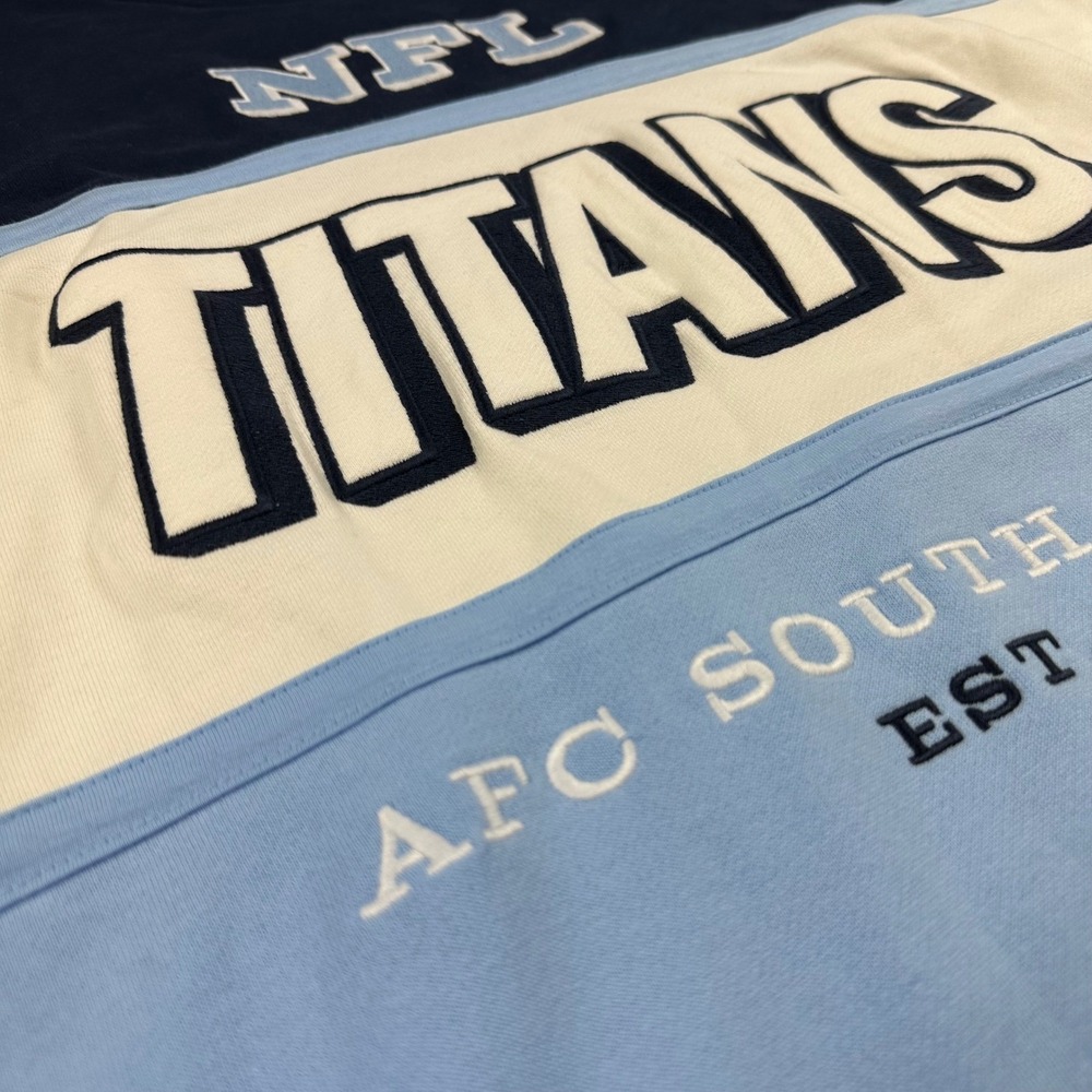 NEW 47 Brand Tennessee Titans NFL Crewneck Sweatshirt Blue Cream Maximalist XL - Picture 5 of 12